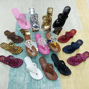 Women’s Leather Look Flip Flop Sandals - Flat Hollow Out Beach Slippers for Summer and Daily Wear
