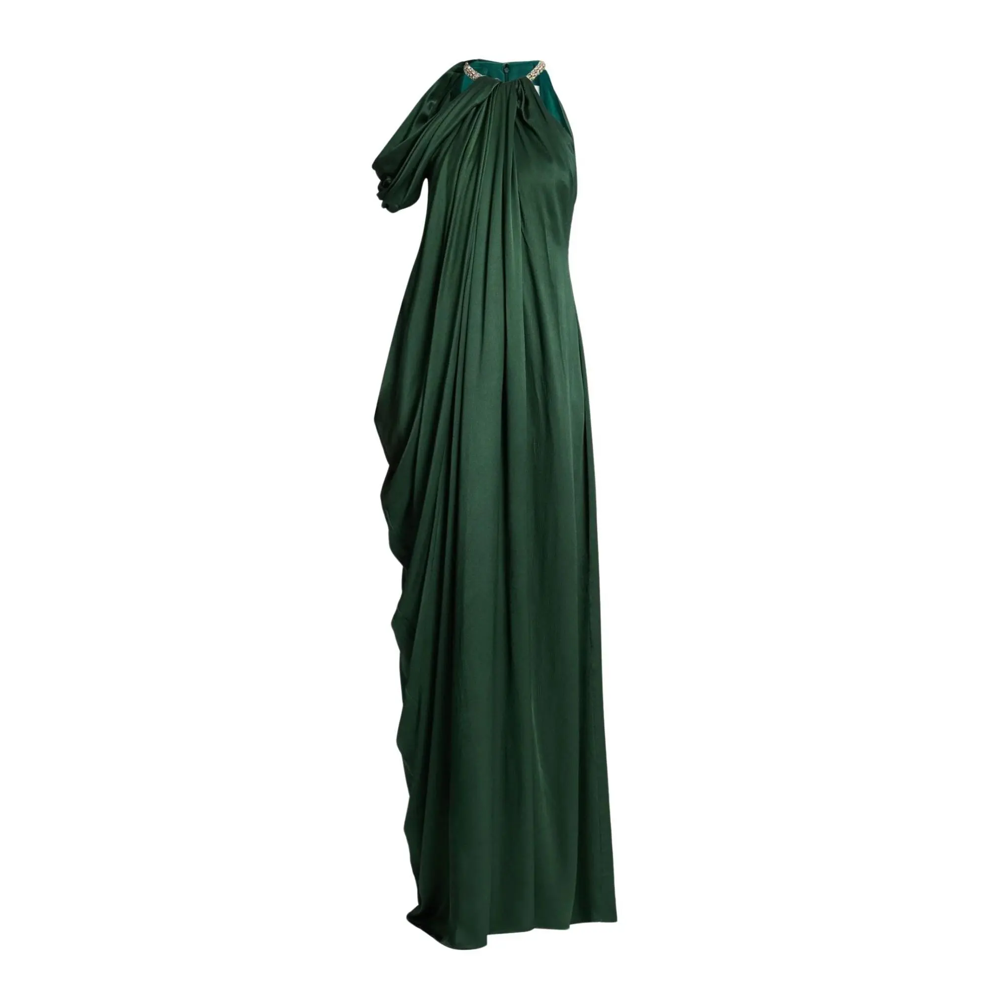 Erdem Saint Seersucker Draped Gown