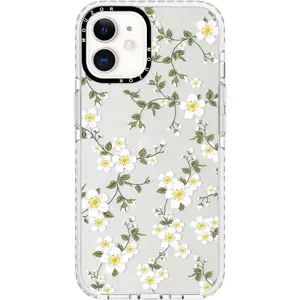 Cute Phone Case Compatible with iPhone 12, Vine Flowers iPhone 12 Pro Case, Aesthetic Floral Pattern Soft TPU Shockproof Bumper Cover for Girls Women