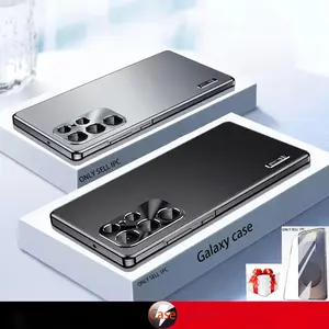 Samsung Galaxy S26 S25 S24 Ultra Case, Dual Metal Aluminum Frame, Matte PC Ultra Thin Shockproof Back Cover, Free Screen Protector
