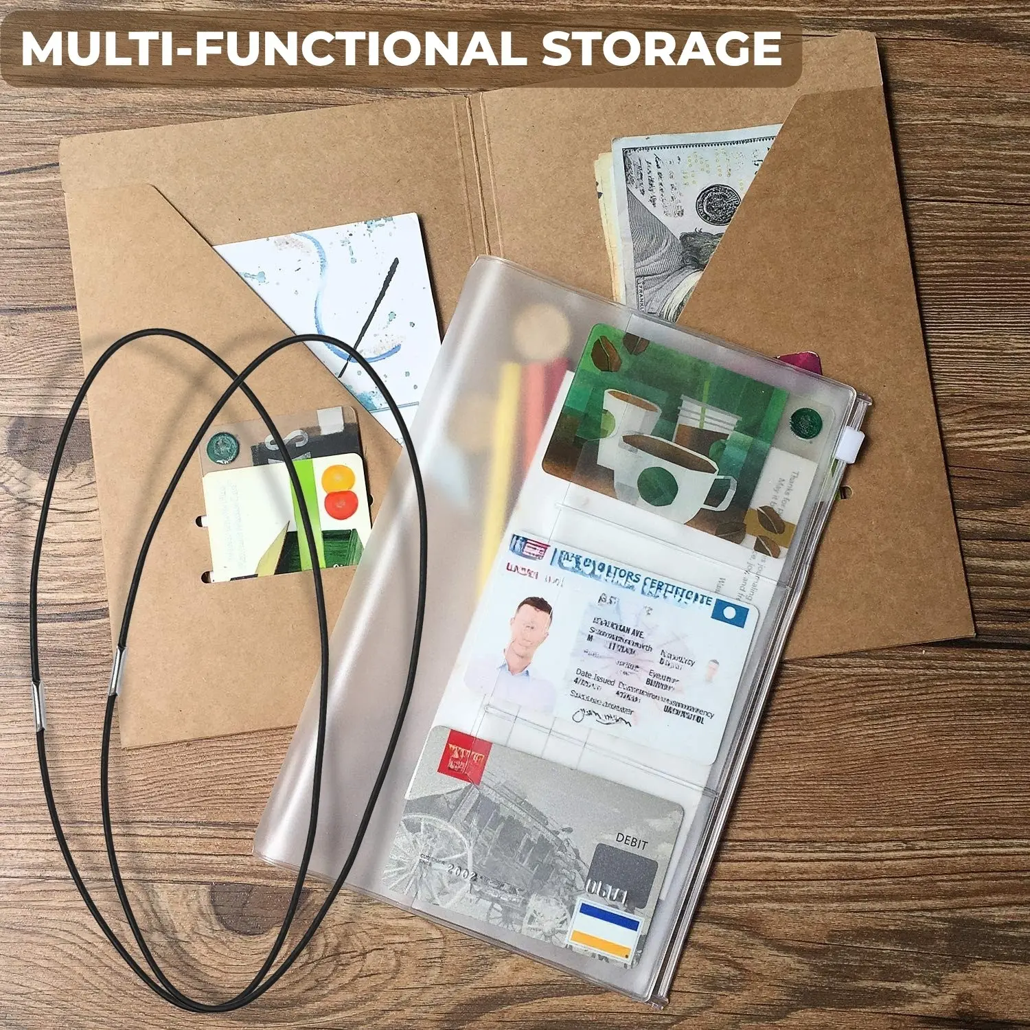 A5 Journal Storage Set - Clear Zipper Pouch And Card Holder For Productivity Planner Organizers Home Office Journal Supplies Journal Accessories