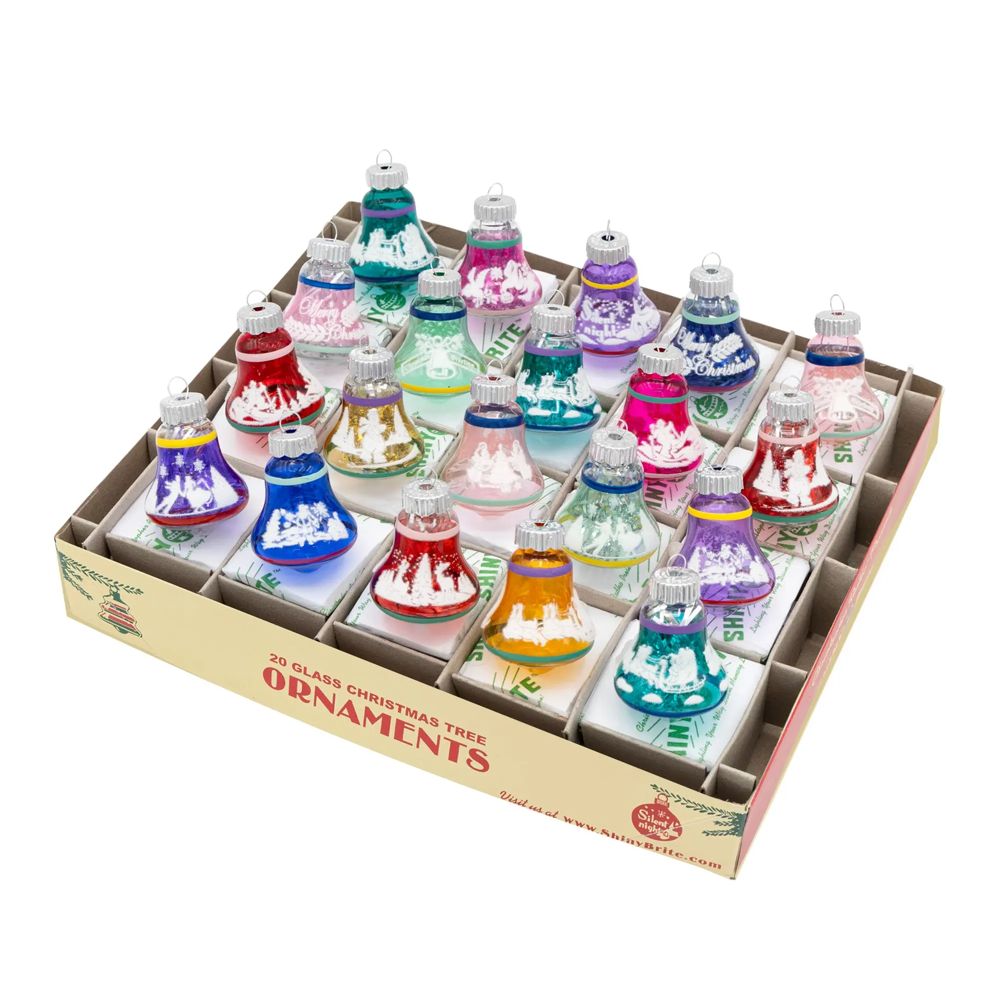 VIVID VINTAGE 20 COUNT 1.25" SIGNATURE FLOCKED BELLS