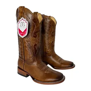 Stephy’s Boots Women Cowgirl Boots with Square Toe Genuine Leather, Bota Vaquera Dama 100% Piel