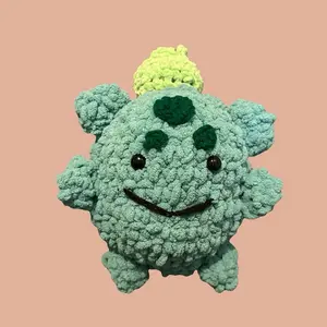 Huge Bulbasaur Pokémon Crochet Plushie Cartoon and Anime Soft Toy with Green and Yellow Accents