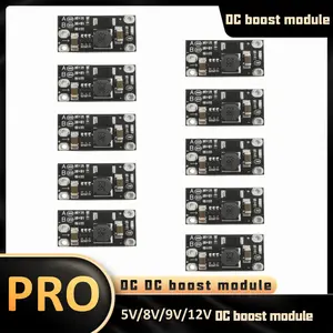 Adjustable Dc-Dc Boost Module, 3.7v to 5v/8v/9v/12V, LED Indicator, DIY Electronics Project, Mini Size, No Battery Included, 2pcs/10pcs