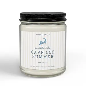 Cape Cod Summer Soy Candle – Sea Breeze Coastal Scent, 9 oz Hand-Poured Beach House Candle