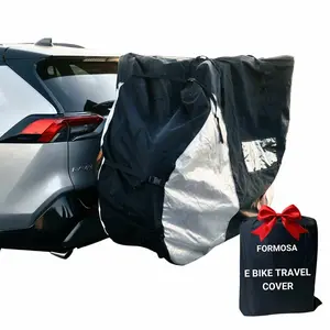 Electric Bike Cover for Transport (Fits 1-2 E-Bikes) with Large Translucent Ends
