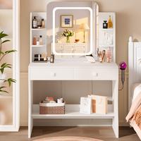 LED Symmetrical Dressing Table- White