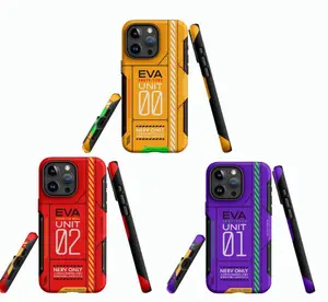 3 Styles of Evangelion Unit 00 Yellow Rei NERV, EVA Unit 01 Purple, Evangelion EVA Unit 02 Asuka Red Phone Case For iPhone