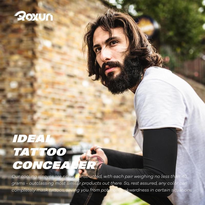 Arm Sleeves, Cooling Sun Protection Sports Compression for Men/Women Sun Protection Cooling Compression - Tattoo Cover up - Sun Sleeves