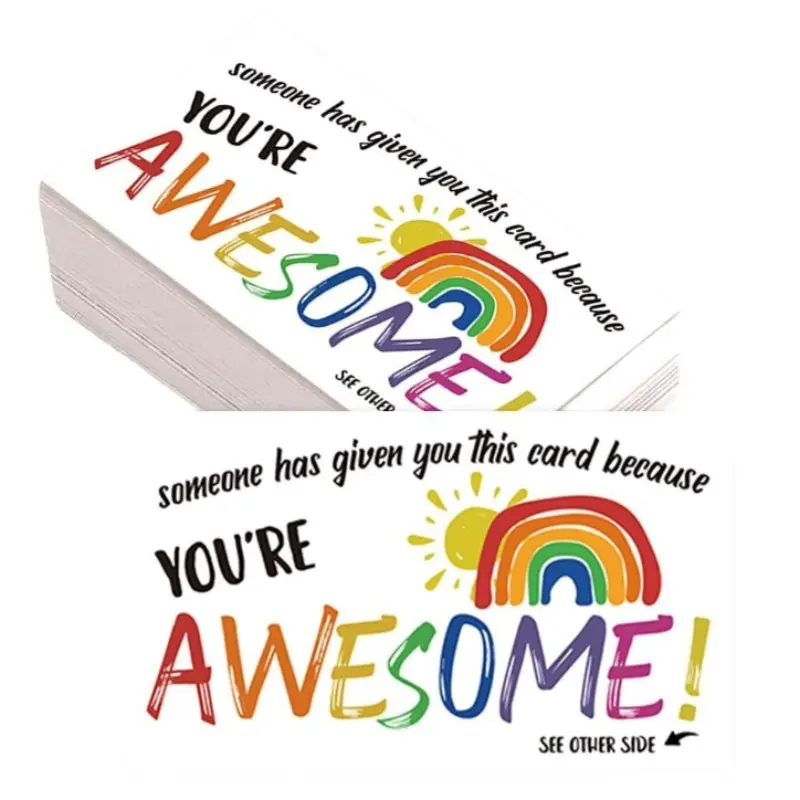 50 Positive Behavior Reward Cards, Positive Affirmation Cards, Eye-Catching Motivational Text, Teacher and Student Incentive Cards, Lively Font Style, Inspirational Card