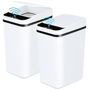 Touchless Automatic Trash Can 11L – Motion Sensor Covered Bin for Kitchen Bathroom Bedroom, Smart Narrow Electric Garbage Can, Single or 2 Pack