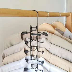 Five-Layer Space-Saving Clothes Hanger, Non-Slip Metal Magic Hooks, Multifunctional Clothes Hanger, Multi-Functional Adult Hanger for Jackets, Suits, Knitwear, Dresses, Pants, Hanger Set