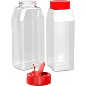 2Pcs Large Seasoning Containers with Wide Mouth for Easy Filling – 32 Oz Spice Containers with Dual Shake Airtight Lids for Spices | Transparent Seasoning Shaker, Durable & Odor-Resistant Spice Shaker