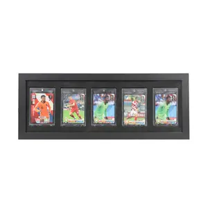 Sports Card Display Frame with Tempered Glass, Wall Mount Trading Card Display Case, Baseball Card Display Box for 5 Standard Cards, Frame for Basketball Football Hockey Cards