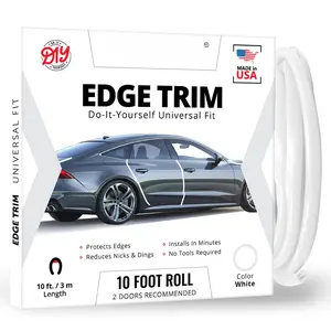 Car Door Edge Protector - Universal Diy Trim To & Dings Flexible Adhesive Molding For Cars  Suvs (10 Ft White)