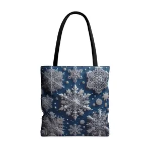 Tote Bag, Snowflakes, Christmas