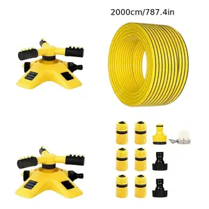 360° rotating sprinkler irrigation system, including pipes, joints and accessories, suitable for courtyard, lawn irrigation, roof cooling and moisture preservation