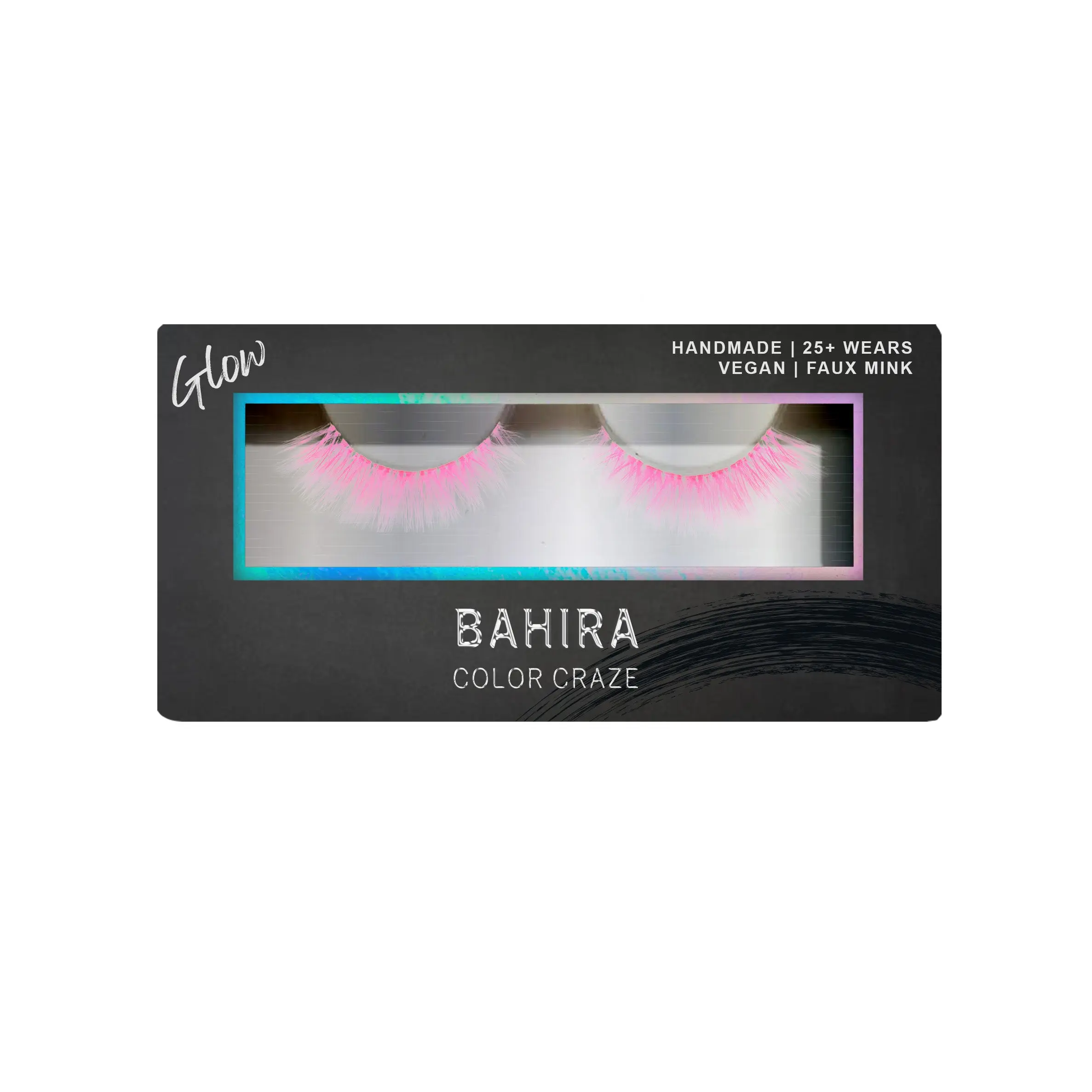 BAHIRA Color Craze “Bebesita” Vegan Friendly Pink Glow Lash - Lightweight, Comfortable Eyelashes for All-Day Reusable Wear, Faux Mink