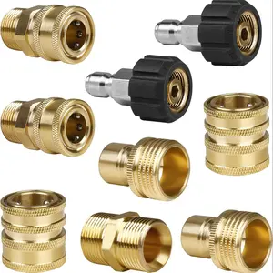 Pressure Washer Adapter Kit, Quick Disconnect Set, M22z to 3/8 Inch Fast Connect, 3/4 Inch to Quick Release