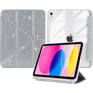 for iPad A16 Sparkly Glitter Tablet Case - Clear , Pen Holder & Stand,  Sleep/Wake for iPad 11th Gen 2025 (A3355/A3356) & 10th Gen 10.9" 2022 (A2696/A2757/A2777) - Glitter
