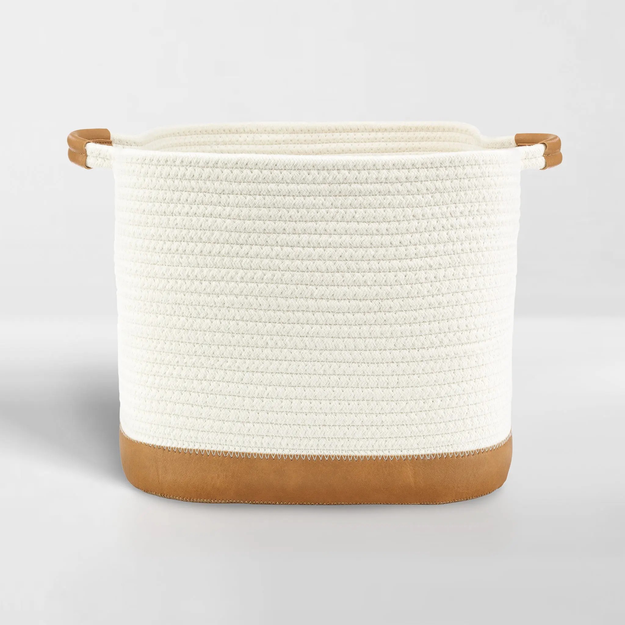 NEAT Method Braided Rope Storage Bin – Vegan Leather Accents
