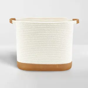NEAT Method Braided Rope Storage Bin – Vegan Leather Accents
