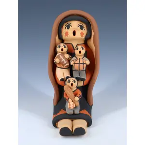 Jemez Pueblo Pottery Three Baby Storyteller