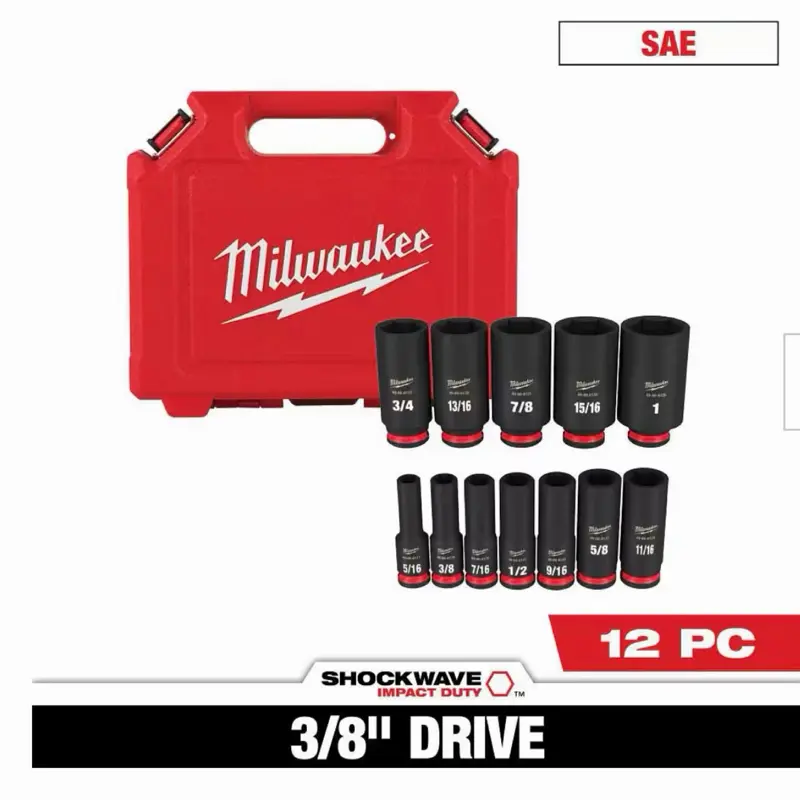Milwaukee SHOCKWAVE 12-Pc Socket Set