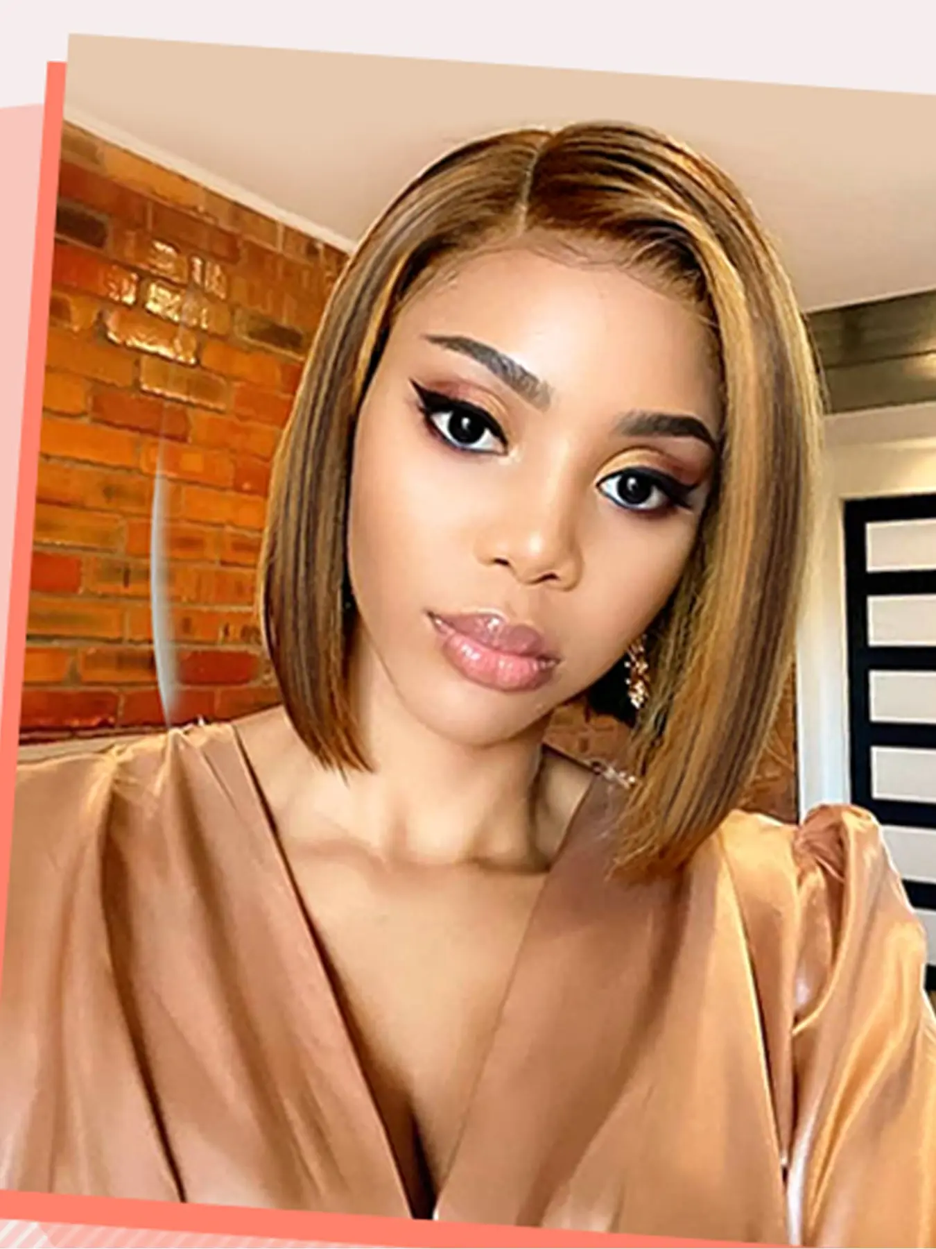 High-Light Short Wave Bob Cut Wig 2x6 Active Hairline P4/27 180% Density Pre-Dyed Straight Wig 10 Inch Instant Wear