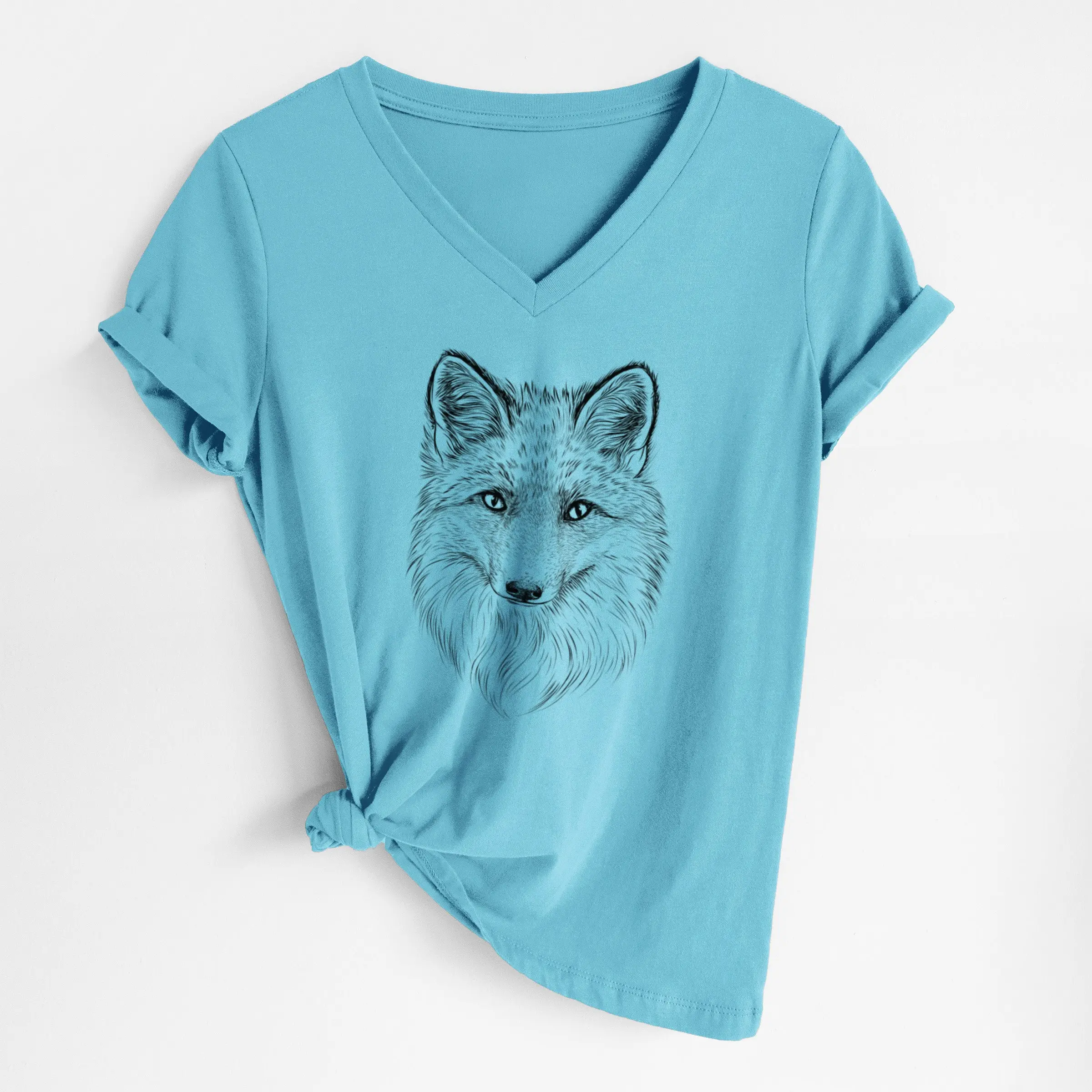 Red Fox - Vulpes vulpes - Women's Lightweight Relaxed Fit 100% Cotton V-neck