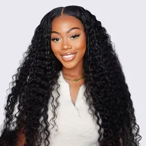 OhMyPretty Wear Go Glueless Water Wave 9x6 Lace Wig M Cap Pre-Bleached Mini Knots Pre-Plucked Natural Look
