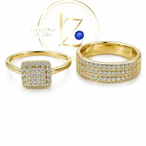 Engagement ring set for every day wear gold plated