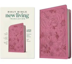 NLT Large Print Premium Value Thinline Bible, Filament-Enabled Edition (LeatherLike, Garden Pink)
