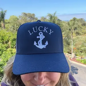 Navy Anchor-Embroidered Lucky Sports & Outdoor Hat, Unisex Casual Sports & Outdoor Accessory, Men's Accessory, Adults Gift