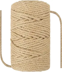 1/4 in (6 mm) X 328 Ft (100 Meters) Natural Heavy Duty Thick Sisal Hemp Rope Twine for Cat Scratcher Post Tree, Garden, Binding, Crafts Packing Material