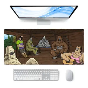 Funny The Big Lez Show Deskmat, Sassy The Sasquatch Gaming Mouse Pad, Chill Cartoon Meme Deskpad, Aussie Animation Artwork, Large Desk Mat for Setup Decor