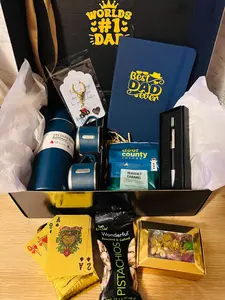 Best Dad Ever Gift Box for Him | Fathers Day Hamper | Coffee Flask Notebook Pen Set | Dad Birthday Gift Basket from Daughter & Son