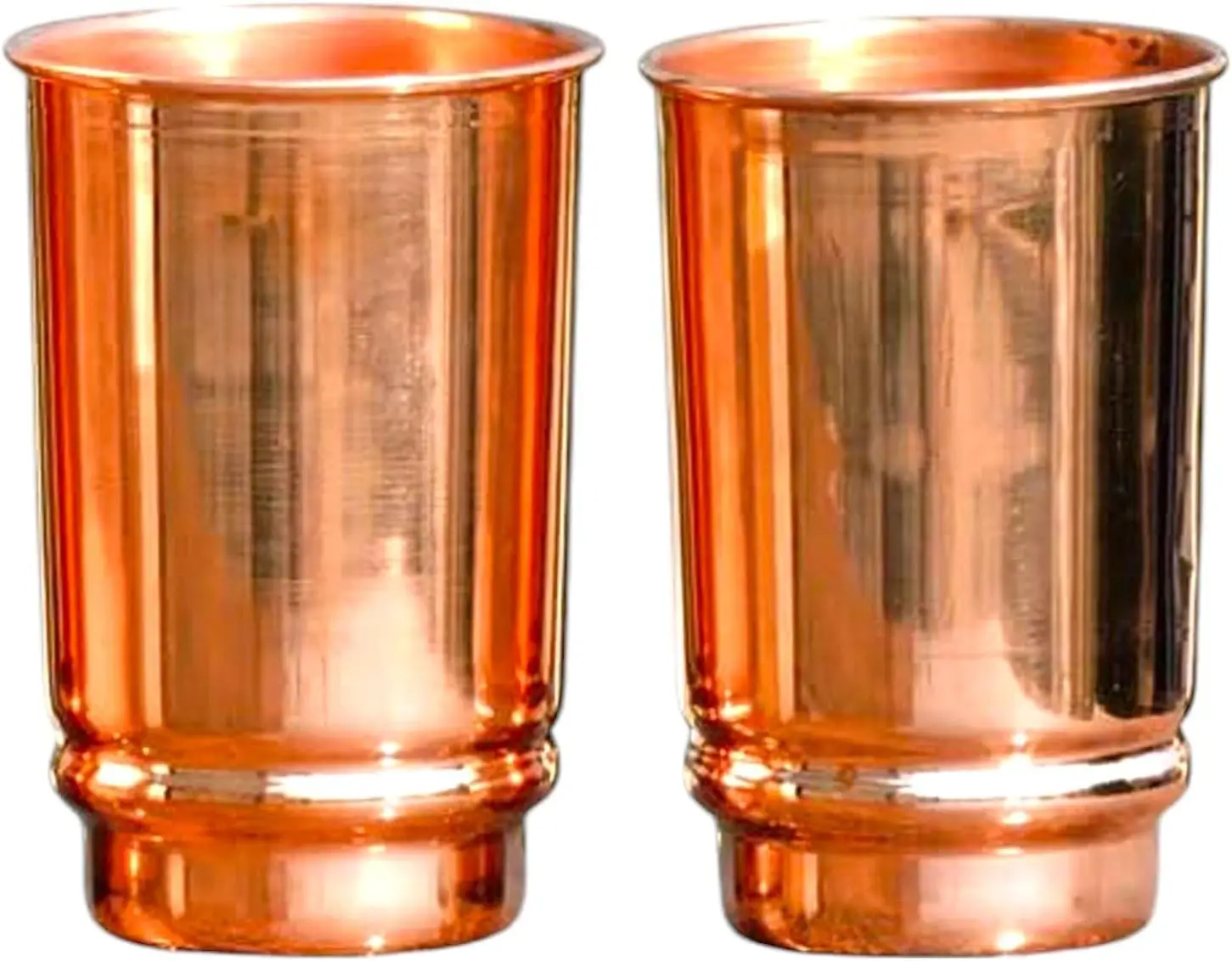 Pure Copper Glass for Drinking Water - Tumbler Set of 2 (13.53 Oz , 400ml Approx) - Copper Cup Set for Ayurveda Health Benefits - Drinkware, Mug Aesth