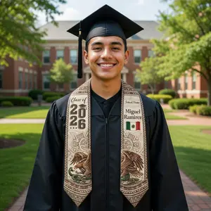 Mexican Graduation Stole, Hispanic Heritage Graduation Sash, Custom Mexico Flag Stole, Personalized Latino Graduation Stole, Class of 2026