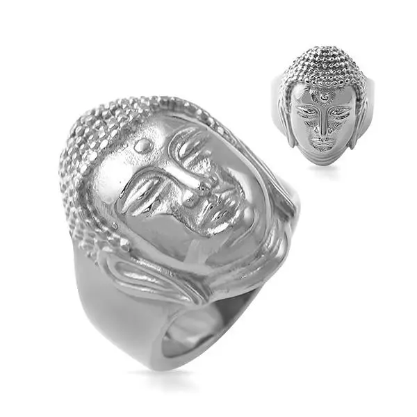 Detailed Buddha Ring in Solid Stainless Steel, Unisex Spiritual Jewelry, Buddhist Gift Idea, Sizes 7-12, Gift Ideas, Fashion, Great Details, Unique Look