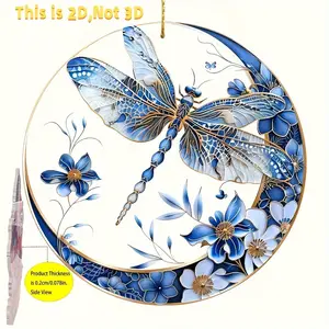 Bohemian Style Dragonfly Light Catcher, Blue Ceramic Design, Multifunctional Window Decor, Home Office Garden Centerpiece Gift, Home Decor Ornaments