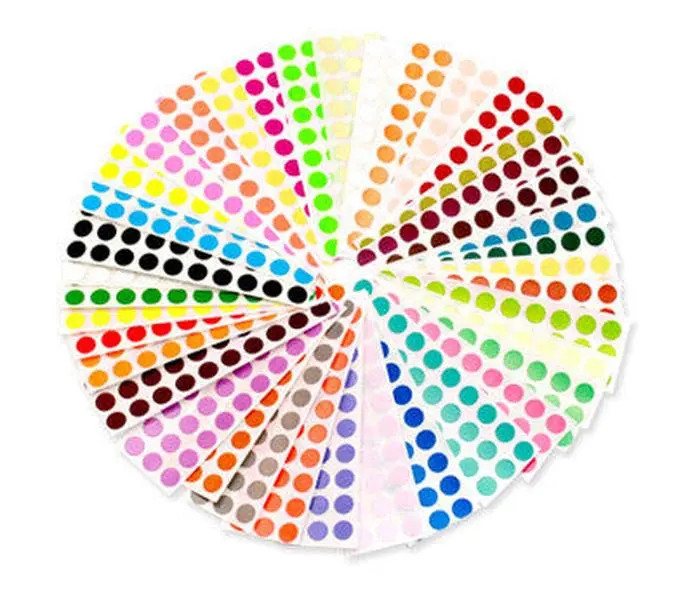 The 38 Collection™ - 1/4" Color Coding Permanent Dot Sticker Kit: 1140/Pack
