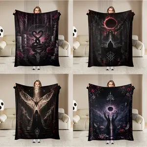 Print In USA Sleep Token Pattern Flannel Throw Blanket, Soft Warm Lightweight Blanket for Sofa Bedroom Dorm Couch Office Car Travel, Cozy Nap Blanket for Men Women Adults Boys Girls, Birthday Mother's Day Gift for Sleep Token Fans