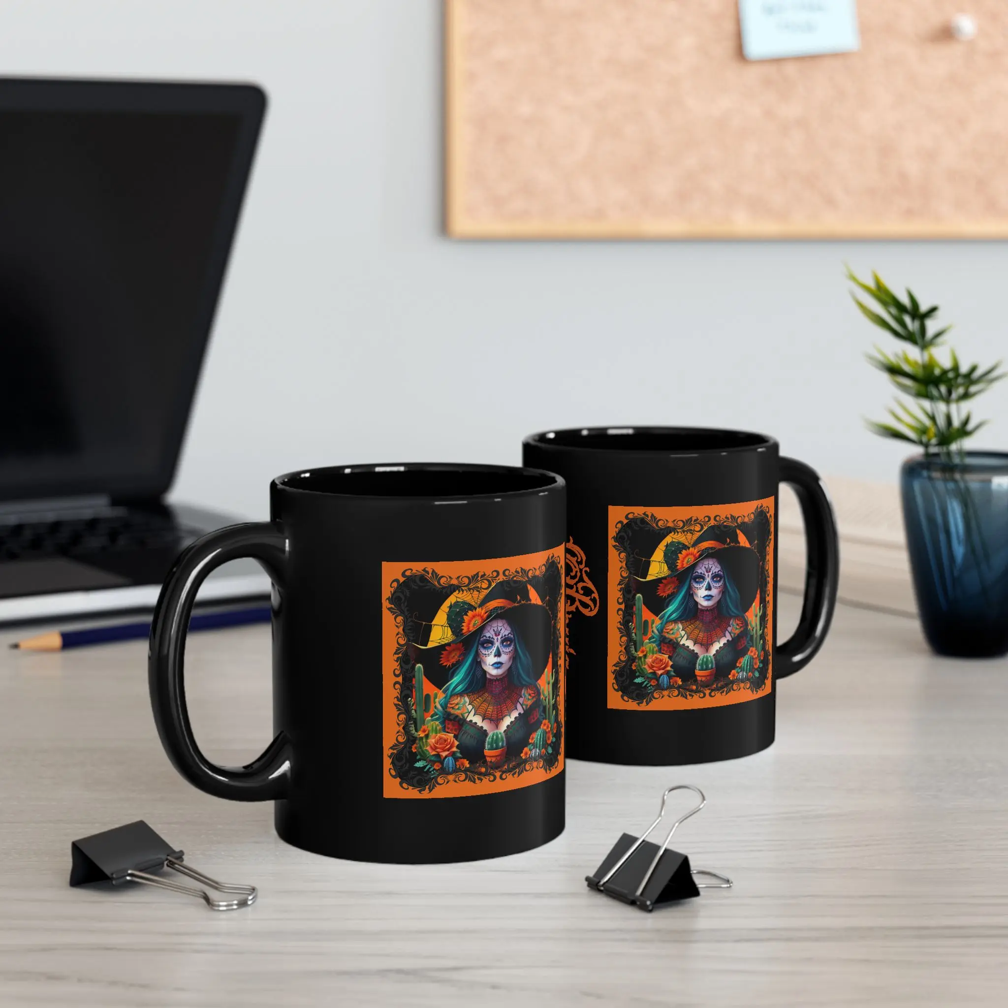 Sugar Skull Witch Desert Bruja Day of the Dead Mug