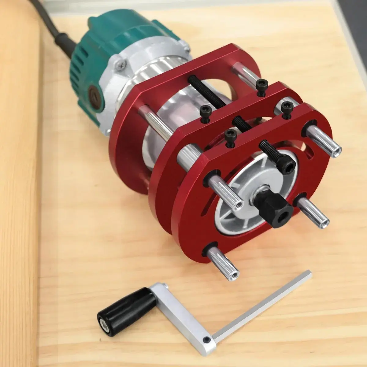 Router Table Lifting Base, Router Lift for 65mm Diameter Motors, 4 Jaw Lifting Jack Platform Clamping Router Table Lifting System, Power Tools, Tool Accessories