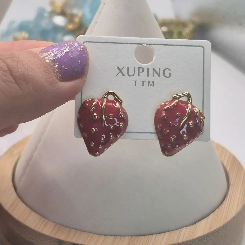 strawberry earrings stainless steel