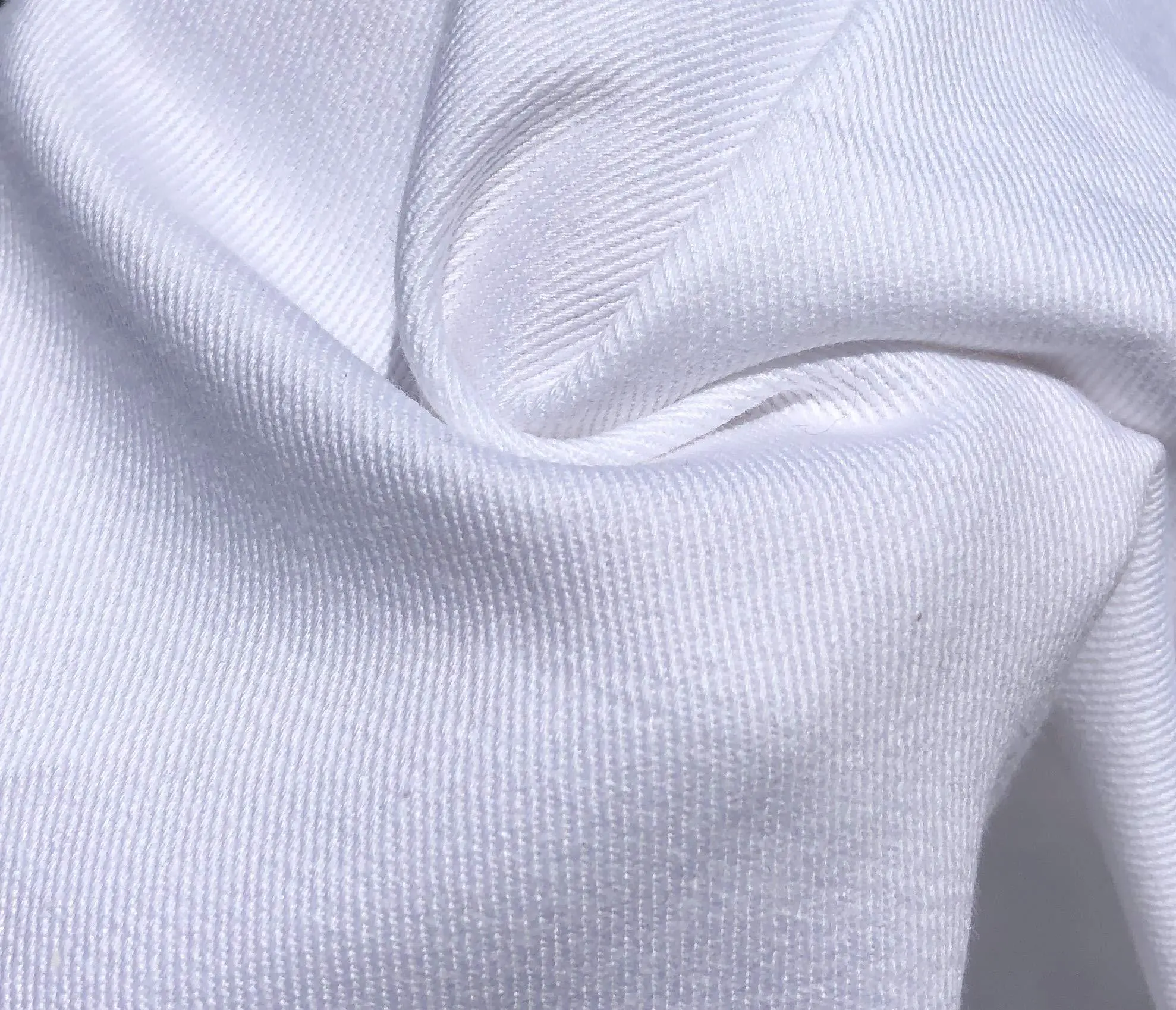 60" 100% Cotton Twill Optic White Apparel Woven Fabric by The Yard