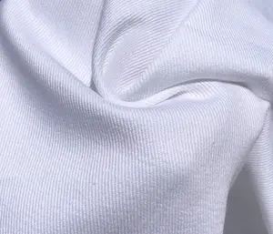 60" 100% Cotton Twill Optic White Apparel Woven Fabric by The Yard