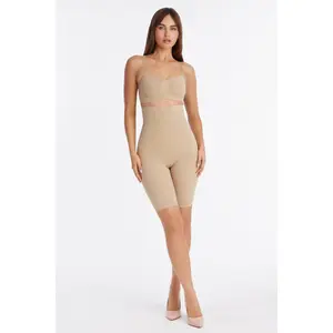 Nova Sculpt Seamless Strong Compression High Waisted Thigh Shaper - Sand